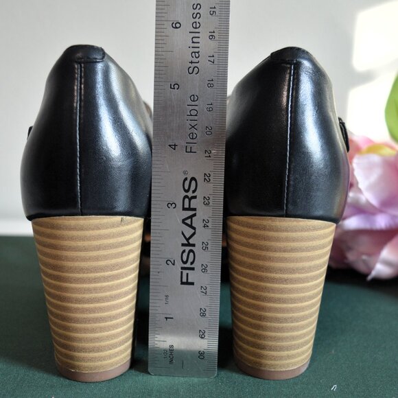 Clarks Artisan Ciera Gull Black Leather T-Strap Sandals - Picture 12 of 14